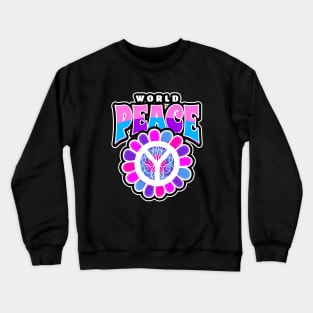 World Peace Sign Pink Blue Crewneck Sweatshirt